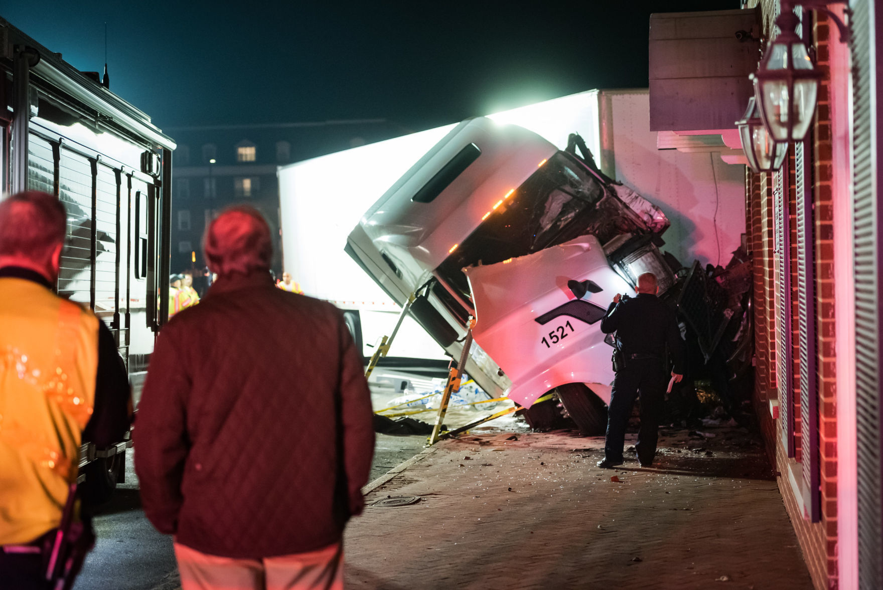 Tractor Trailer Crashes into Funeral Home